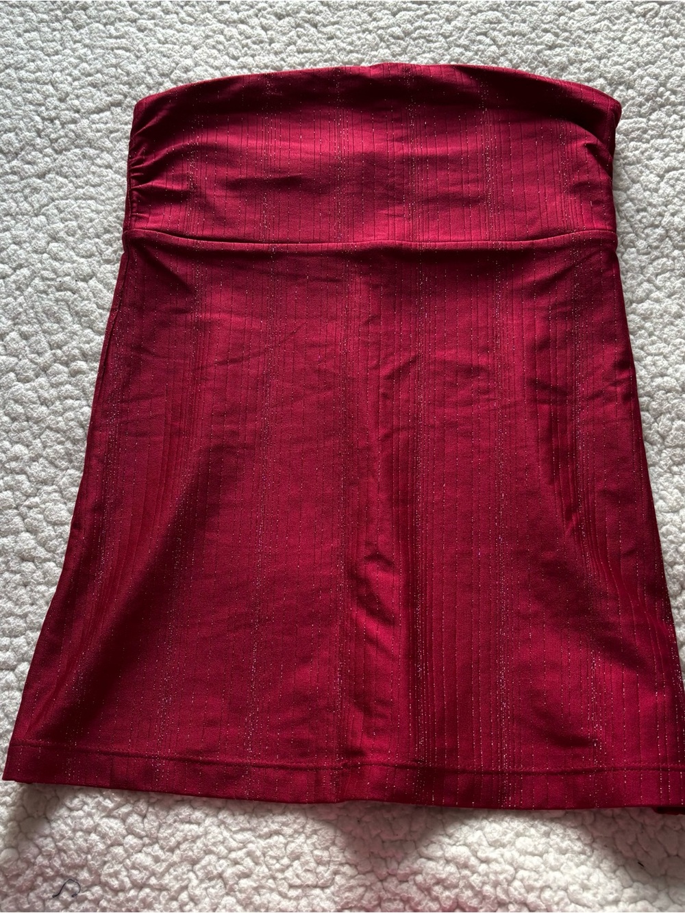 EXPRESS Women’s Y2K Red Glittery Tube Top - Size Small